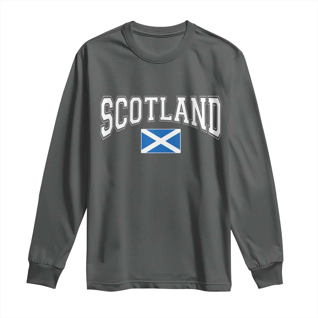 Scotland Long Sleeve Shirt Vintage Retro Varsity Sports Scottish Flag Graphic