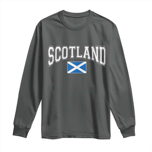 Scotland Long Sleeve Shirt Vintage Retro Varsity Sports Scottish Flag Graphic