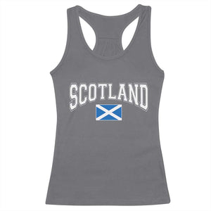 Scotland Racerback Tank Top Vintage Retro Varsity Sports Scottish Flag Graphic