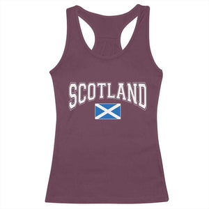 Scotland Racerback Tank Top Vintage Retro Varsity Sports Scottish Flag Graphic