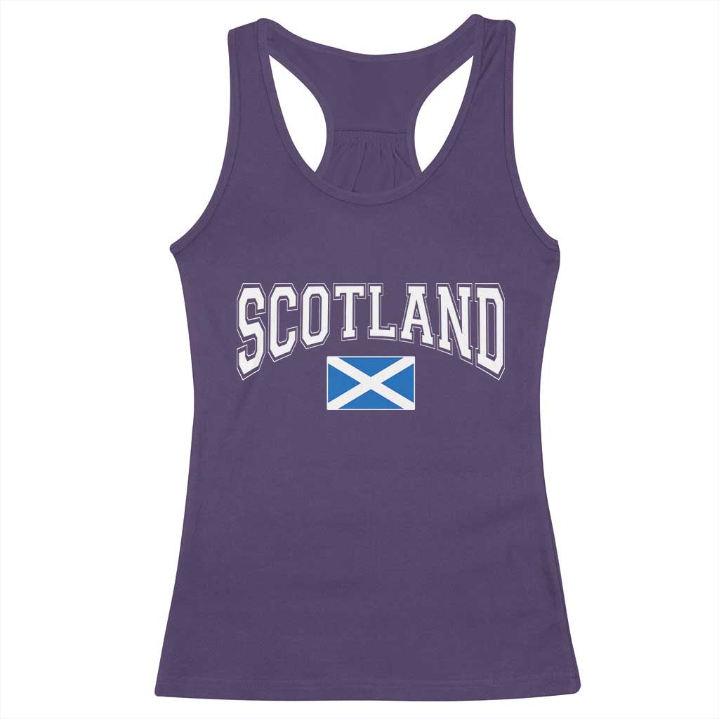 Scotland Racerback Tank Top Vintage Retro Varsity Sports Scottish Flag Graphic