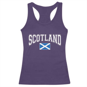 Scotland Racerback Tank Top Vintage Retro Varsity Sports Scottish Flag Graphic