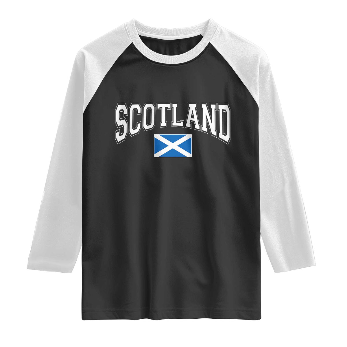Scotland Raglan Shirt Vintage Retro Varsity Sports Scottish Flag Graphic