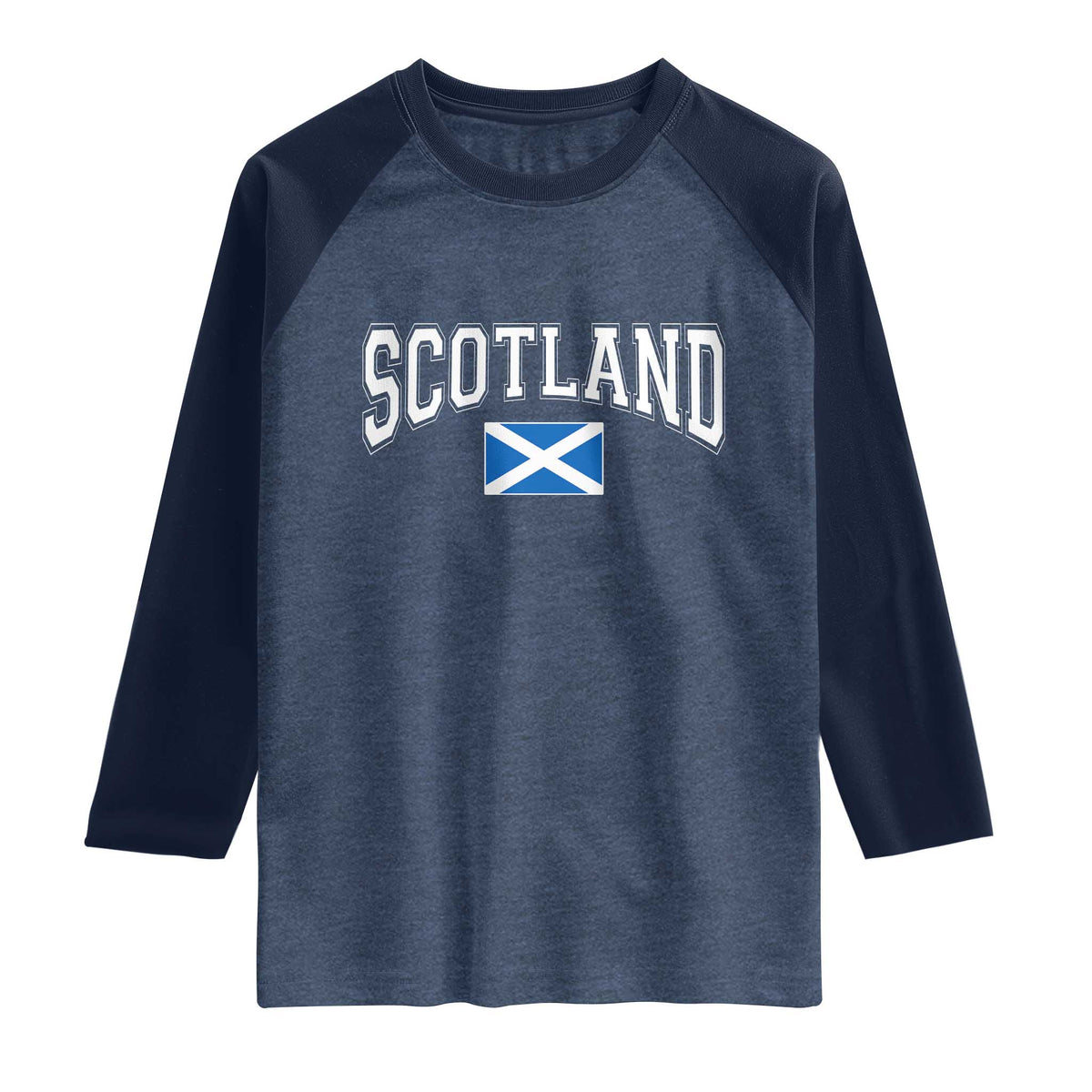 Scotland Raglan Shirt Vintage Retro Varsity Sports Scottish Flag Graphic