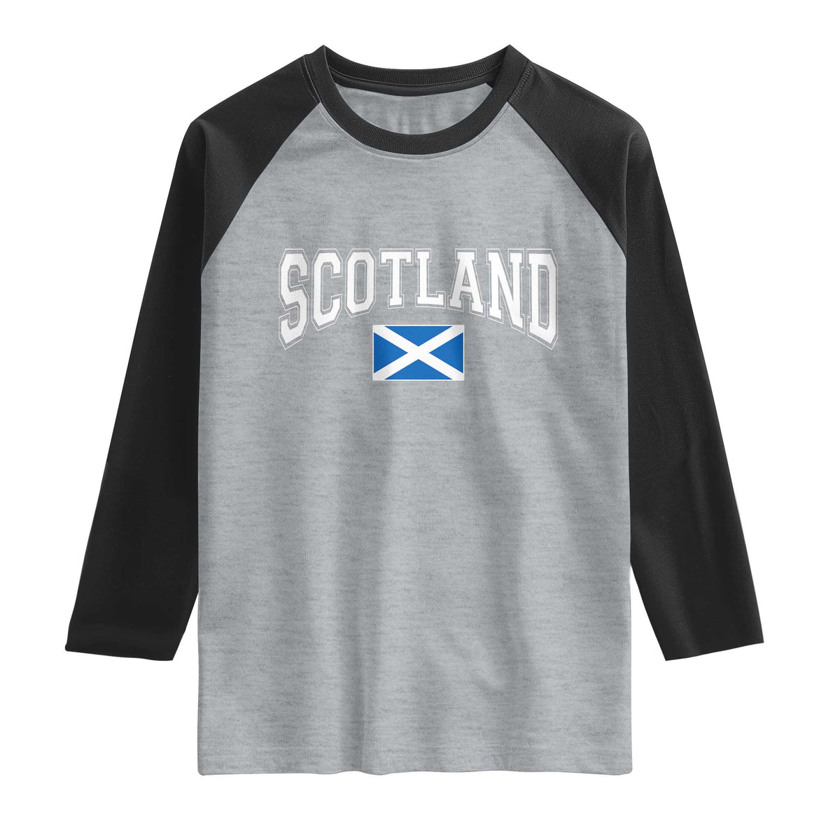 Scotland Raglan Shirt Vintage Retro Varsity Sports Scottish Flag Graphic
