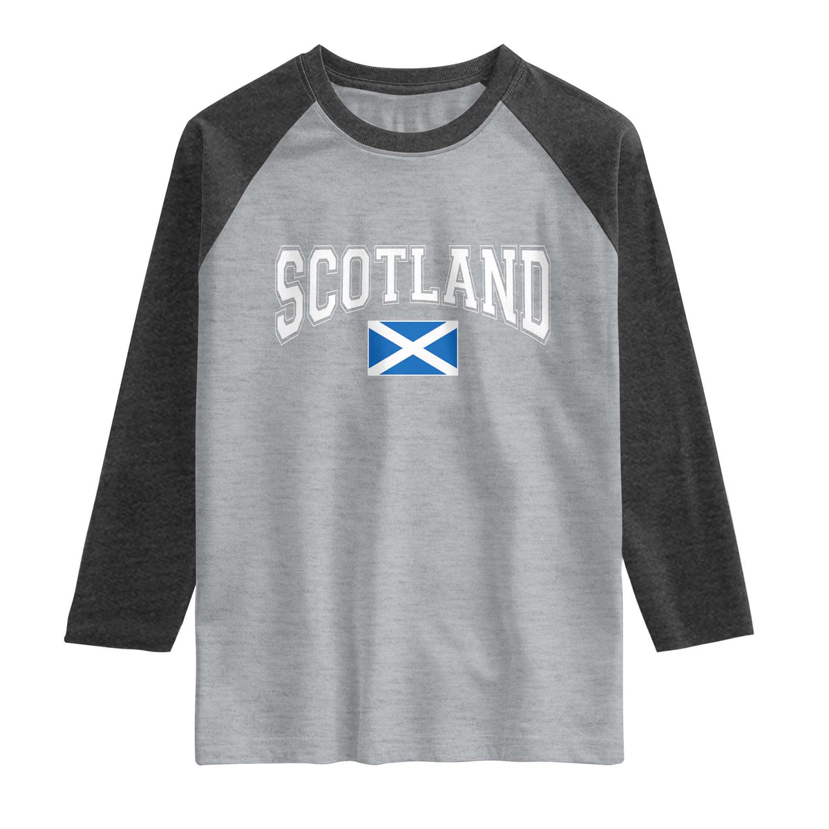 Scotland Raglan Shirt Vintage Retro Varsity Sports Scottish Flag Graphic