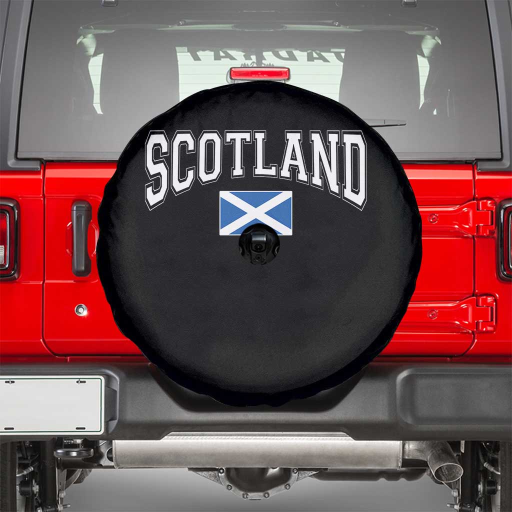 Scotland Spare Tire Cover Vintage Retro Varsity Sports Scottish Flag Graphic