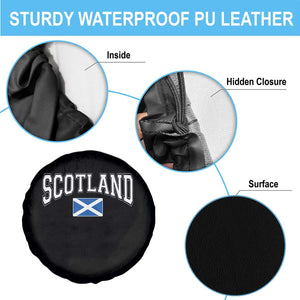 Scotland Spare Tire Cover Vintage Retro Varsity Sports Scottish Flag Graphic