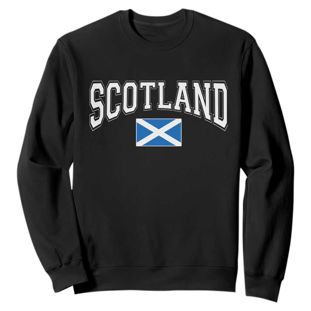 Scotland Sweatshirt Vintage Retro Varsity Sports Scottish Flag Graphic