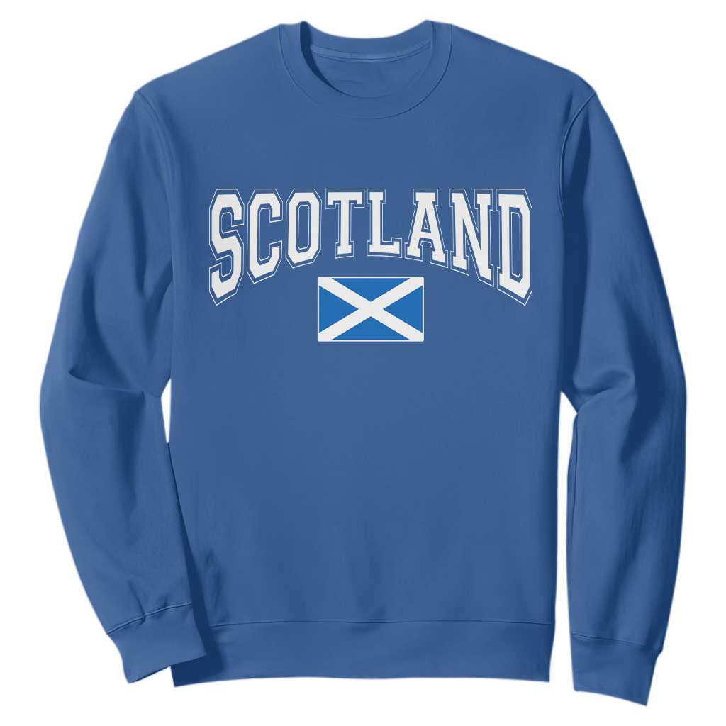 Scotland Sweatshirt Vintage Retro Varsity Sports Scottish Flag Graphic