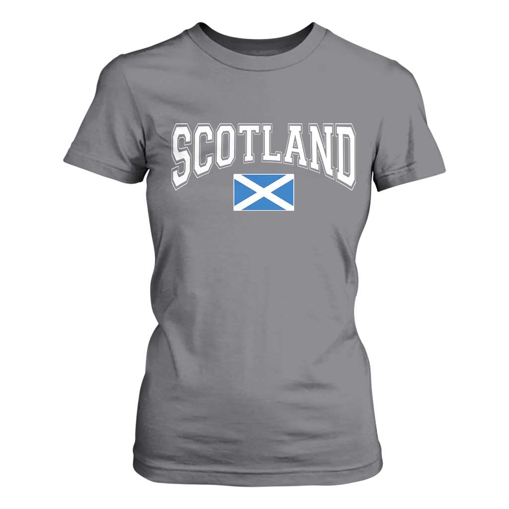 Scotland T Shirt For Women Vintage Retro Varsity Sports Scottish Flag Graphic