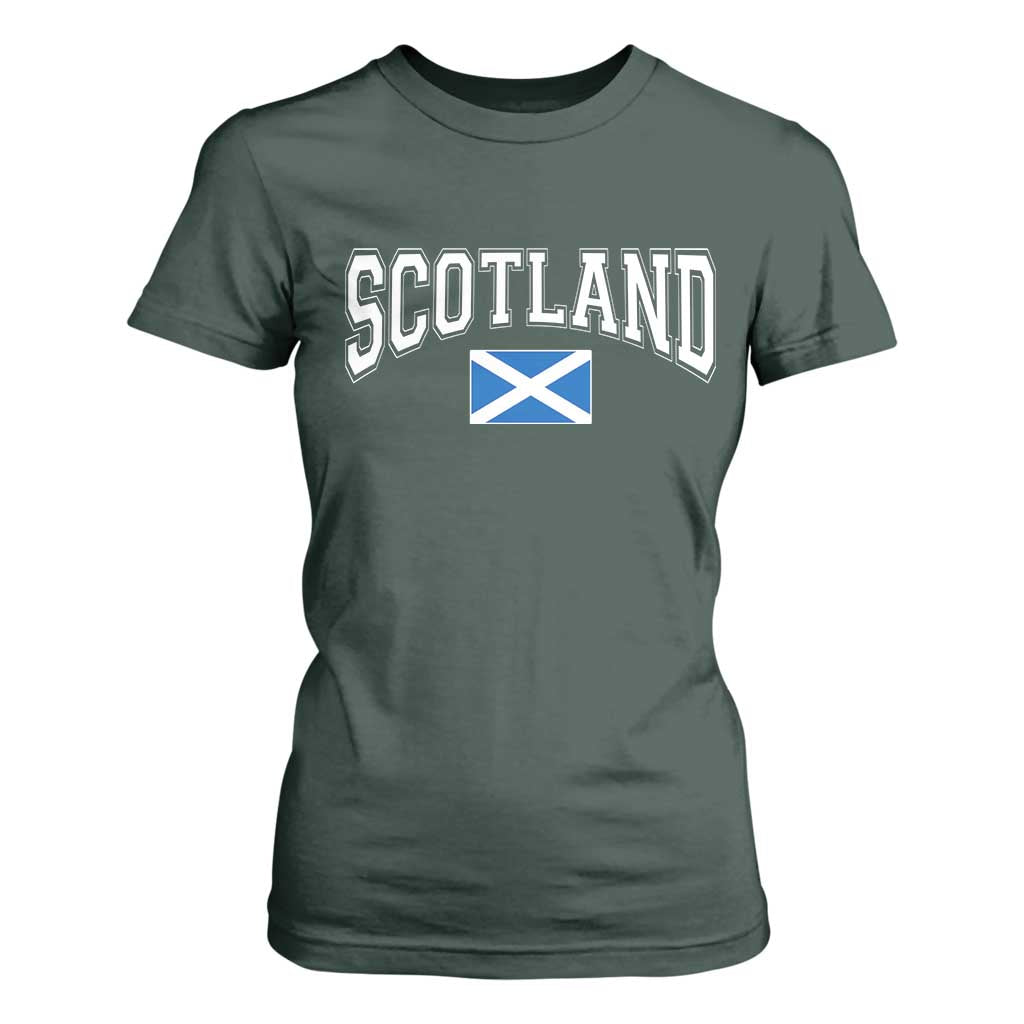 Scotland T Shirt For Women Vintage Retro Varsity Sports Scottish Flag Graphic