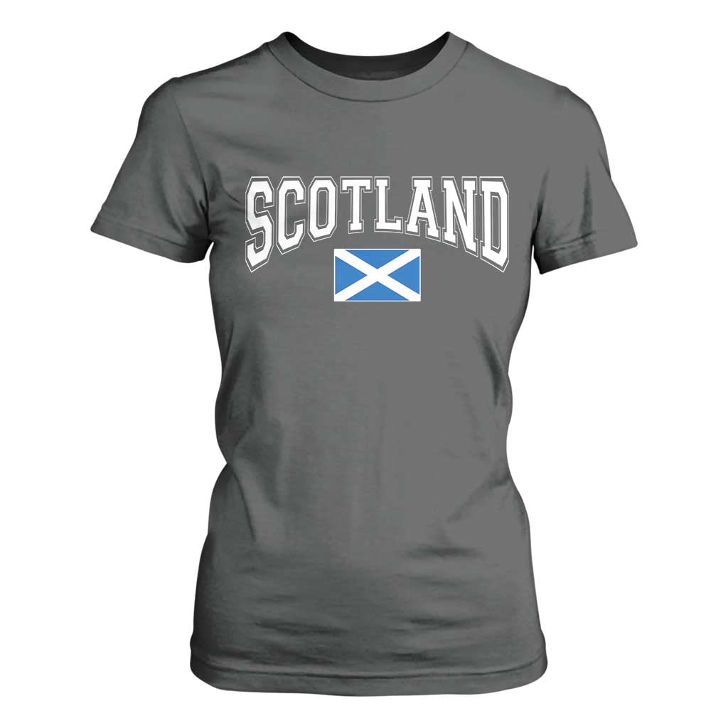 Scotland T Shirt For Women Vintage Retro Varsity Sports Scottish Flag Graphic