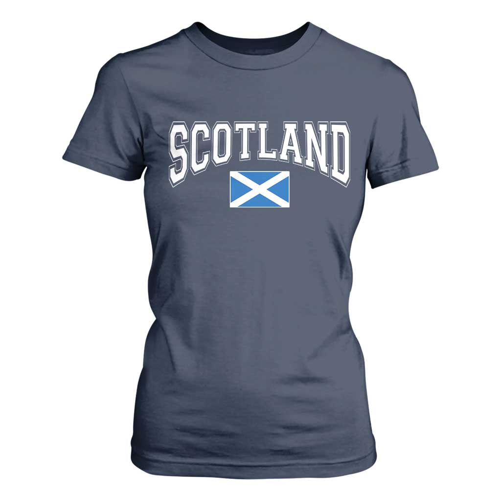Scotland T Shirt For Women Vintage Retro Varsity Sports Scottish Flag Graphic