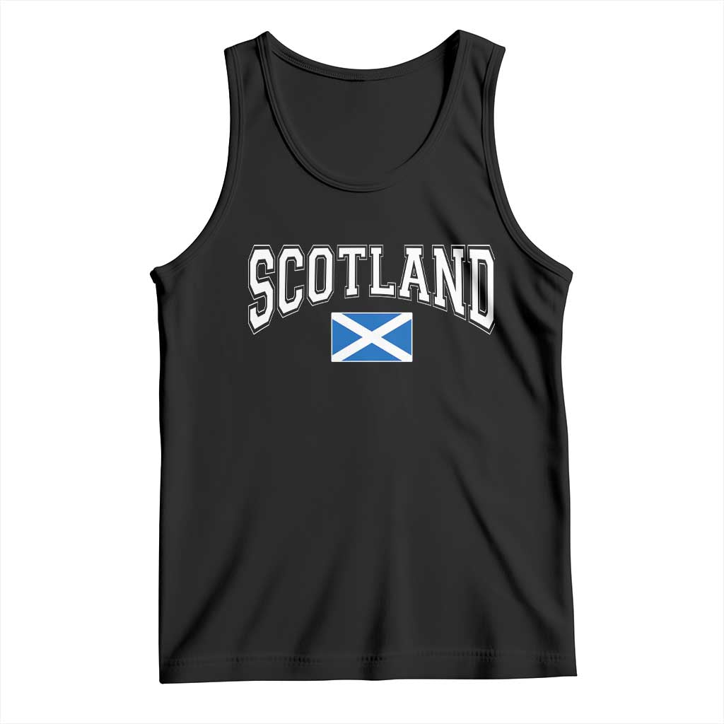 Scotland Tank Top Vintage Retro Varsity Sports Scottish Flag Graphic TS10 Black Print Your Wear