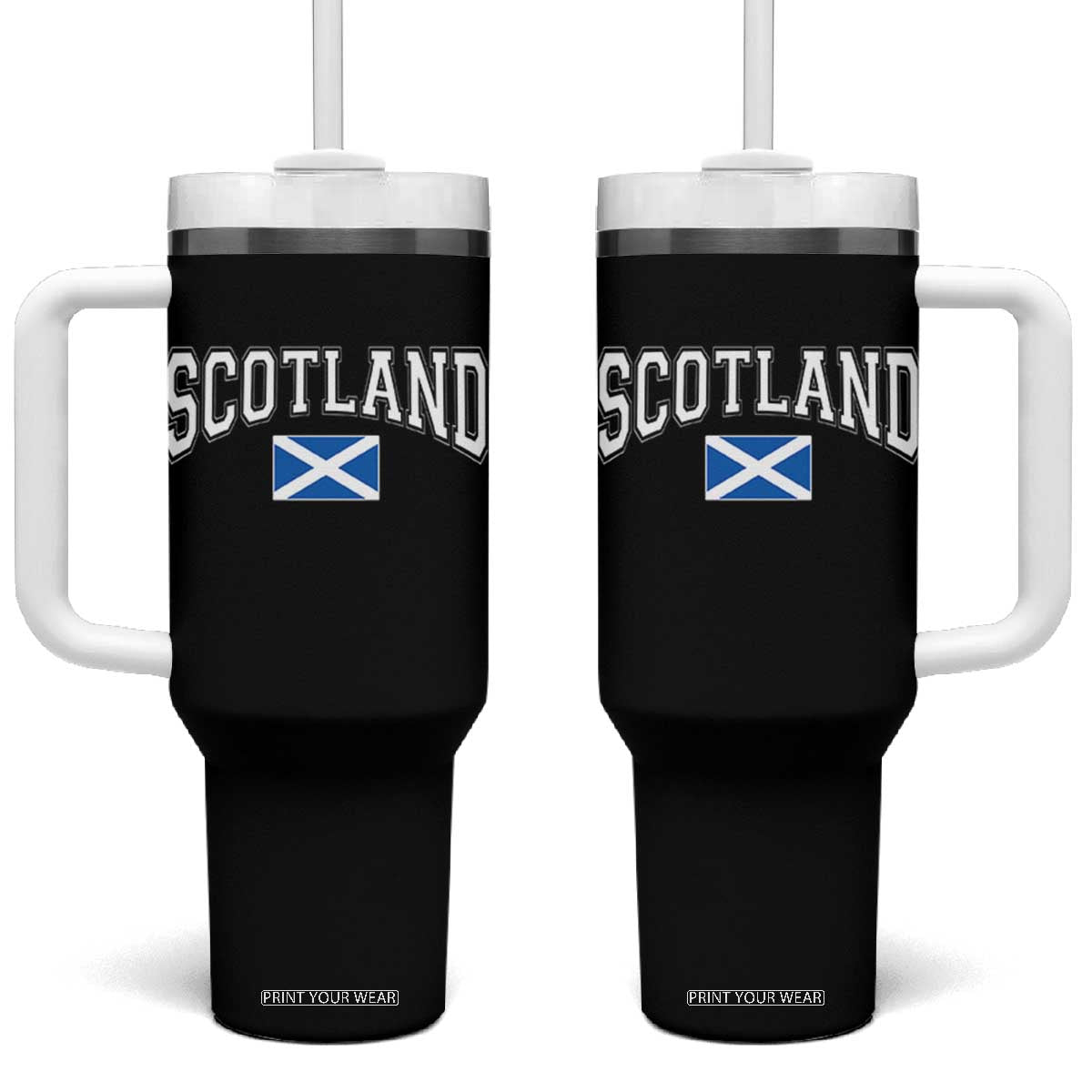 Scotland Tumbler With Handle Vintage Retro Varsity Sports Scottish Flag Graphic