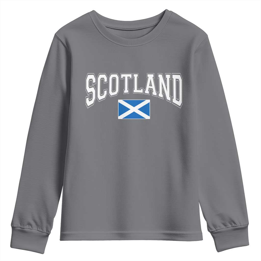 Scotland Youth Sweatshirt Vintage Retro Varsity Sports Scottish Flag Graphic