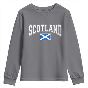 Scotland Youth Sweatshirt Vintage Retro Varsity Sports Scottish Flag Graphic