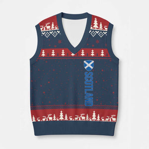 Scotland Flag V-Neck Knit Sweater Vest Vintage SCOT Scottish Independence Pride