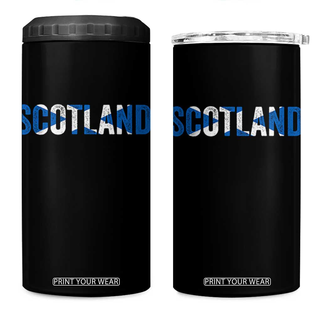 Vintage Scotland 4 in 1 Can Cooler Tumbler Scottish Flag Retro Pride