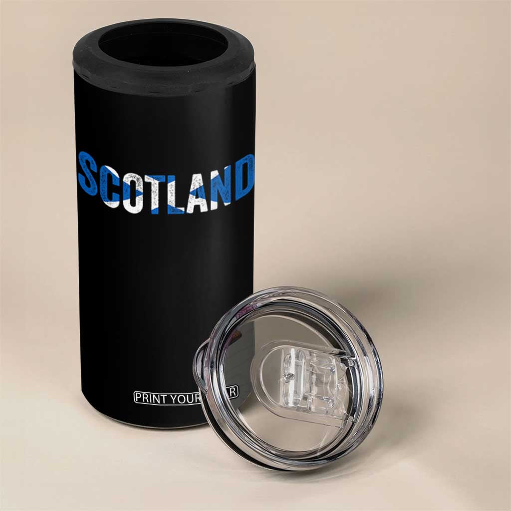 Vintage Scotland 4 in 1 Can Cooler Tumbler Scottish Flag Retro Pride