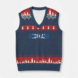 Vintage Scotland V-Neck Knit Sweater Vest Scottish Flag Retro Pride