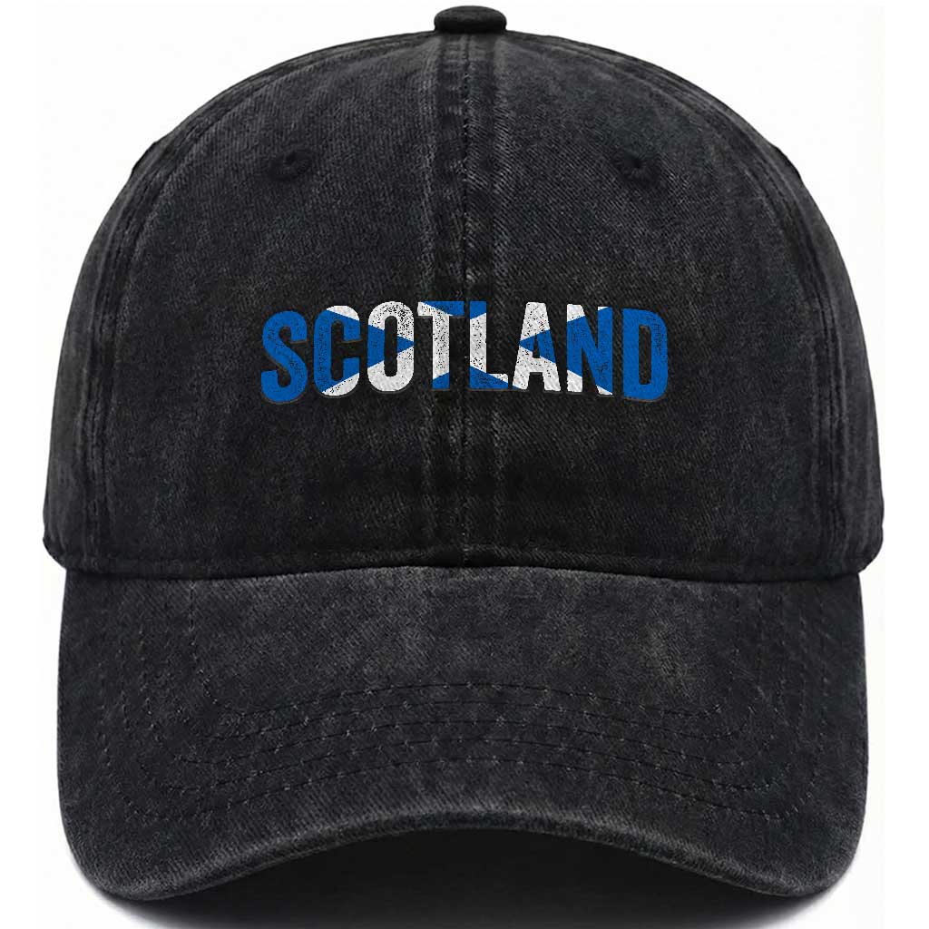 Vintage Scotland Washed Cotton Baseball Cap Scottish Flag Retro Pride TS10 Print Your Wear