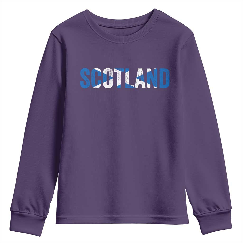 Vintage Scotland Youth Sweatshirt Scottish Flag Retro Pride