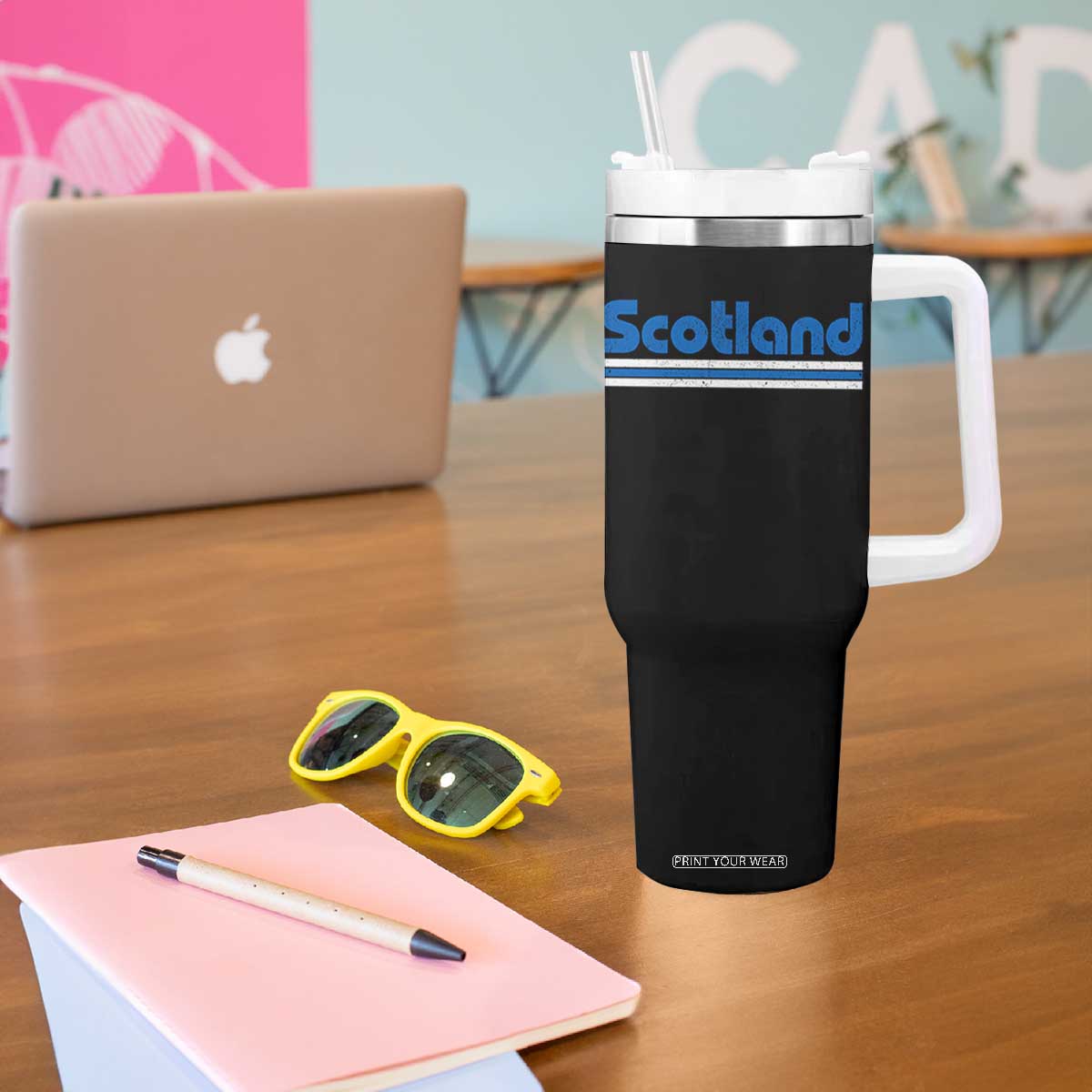 Scotland Scottish Flag Tumbler With Handle SCOT Fan Retro Vintage
