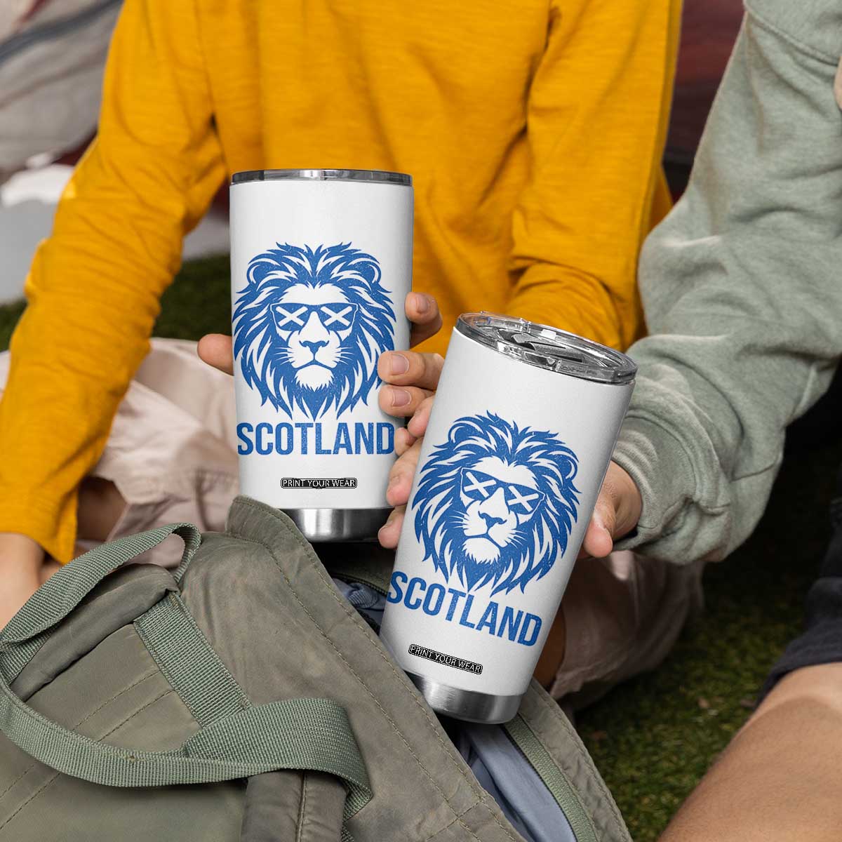 Vintage Scotland Lion Tumbler Cup Retro SCOT Fan Scottish Flag