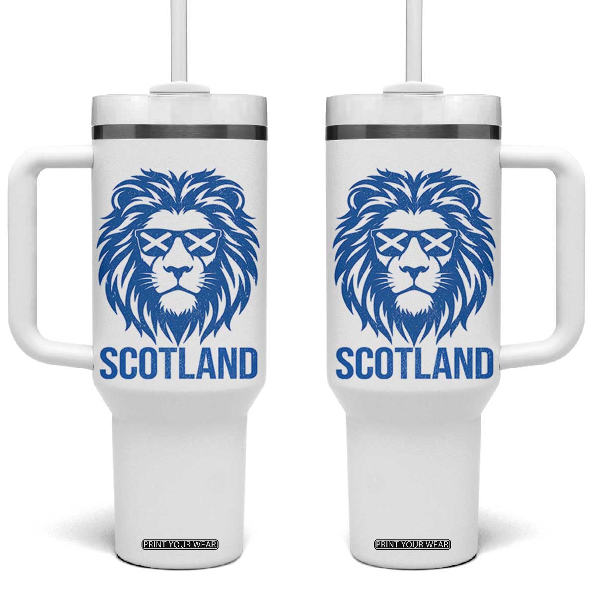 Vintage Scotland Lion Tumbler With Handle Retro SCOT Fan Scottish Flag
