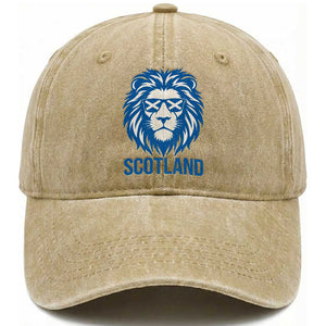 Vintage Scotland Lion Washed Cotton Baseball Cap Retro SCOT Fan Scottish Flag
