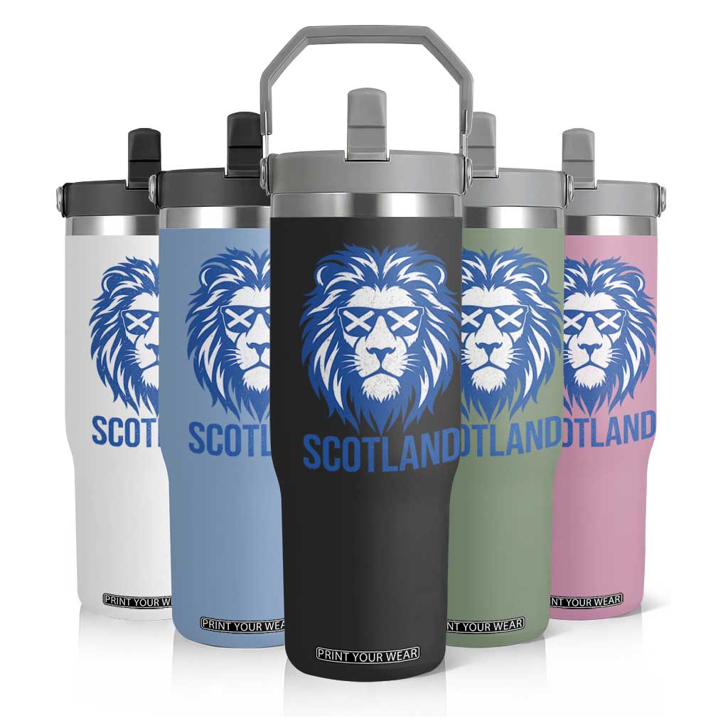 Vintage Scotland Lion Flip Straw Tumbler Retro SCOT Fan Scottish Flag