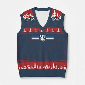 Scotland Lion V-Neck Knit Sweater Vest Retro Scottish Flag SCOT