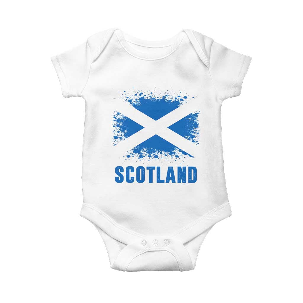 Scotland Baby Onesie Retro Vintage Watercolors Sport Scottish Flag SCOT TS10 White Print Your Wear