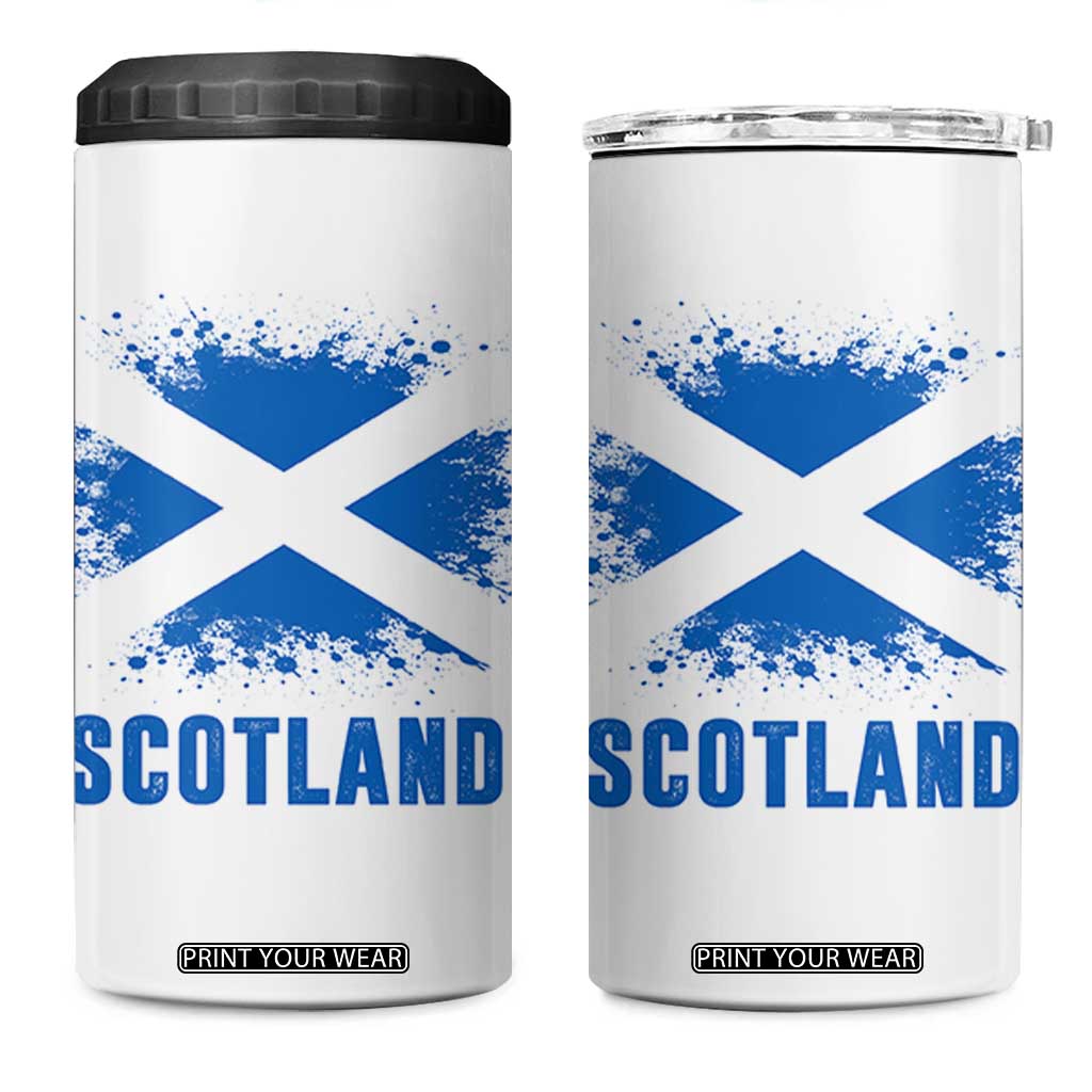Scotland 4 in 1 Can Cooler Tumbler Retro Vintage Watercolors Sport Scottish Flag SCOT TS10 One Size: 16 oz White Print Your Wear