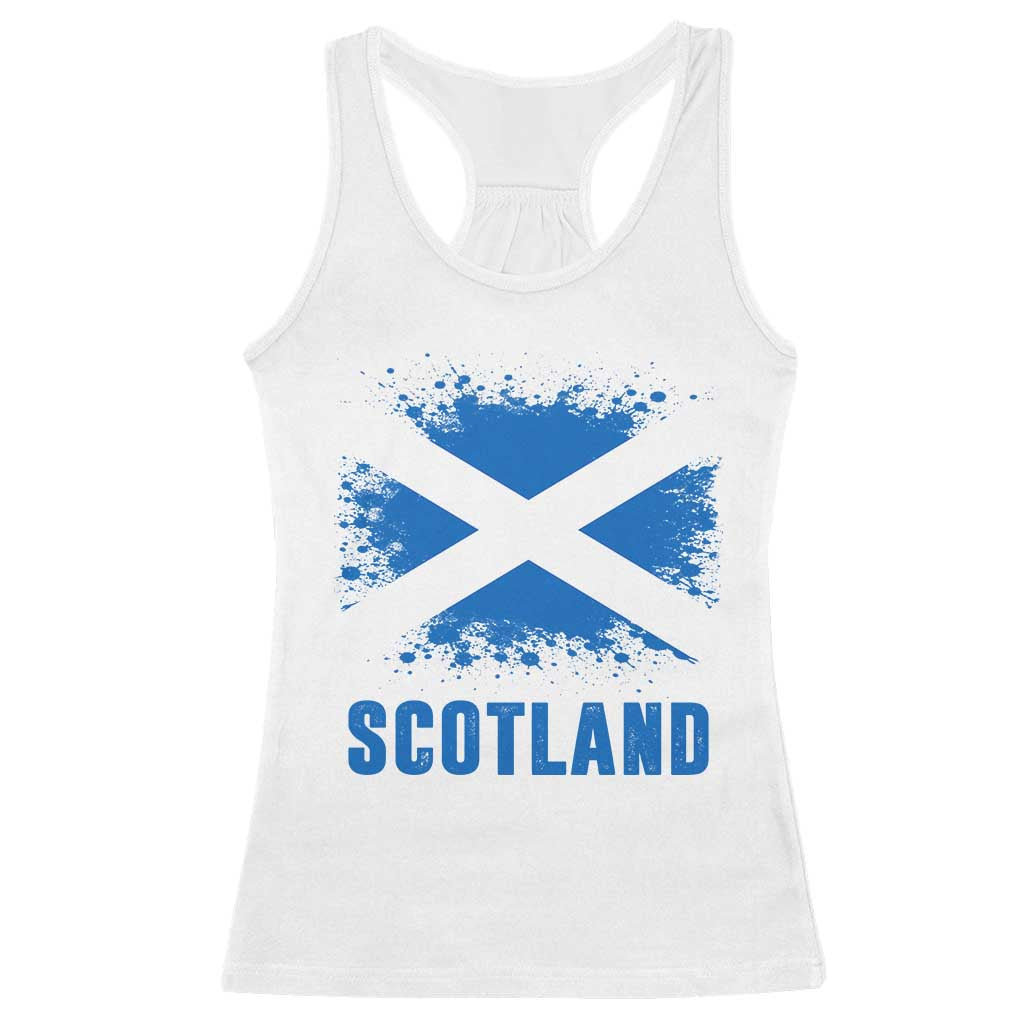 Scotland Racerback Tank Top Retro Vintage Watercolors Sport Scottish Flag SCOT TS10 White Print Your Wear