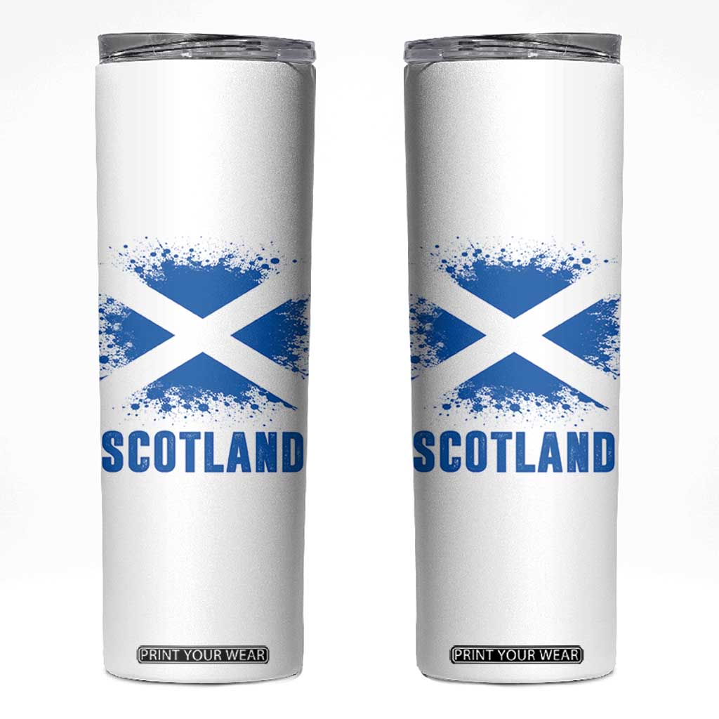 Scotland Skinny Tumbler Retro Vintage Watercolors Sport Scottish Flag SCOT TS10 White Print Your Wear