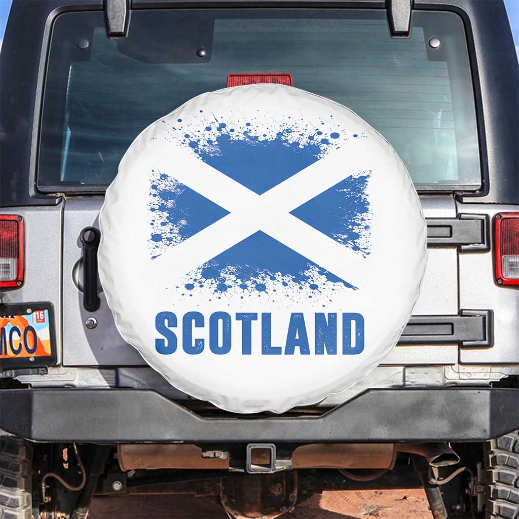 Scotland Spare Tire Cover Retro Vintage Watercolors Sport Scottish Flag SCOT TS10 No hole White Print Your Wear