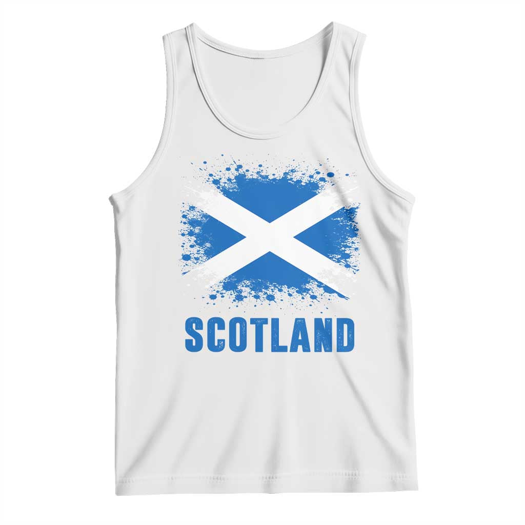 Scotland Tank Top Retro Vintage Watercolors Sport Scottish Flag SCOT TS10 White Print Your Wear