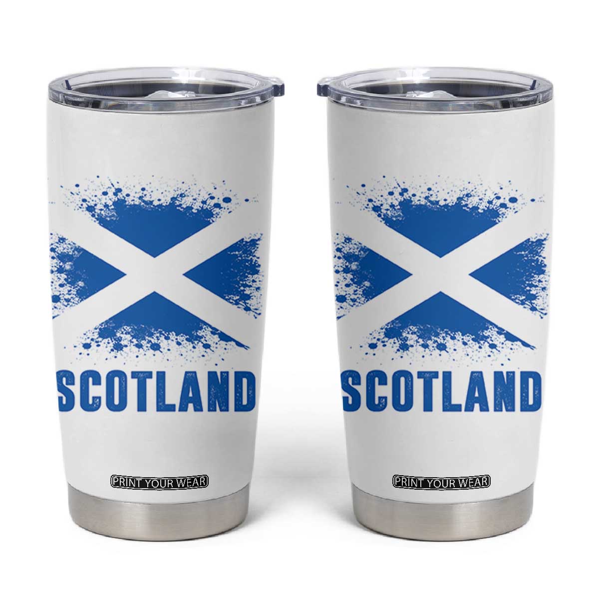 Scotland Tumbler Cup Retro Vintage Watercolors Sport Scottish Flag SCOT TS10 White Print Your Wear
