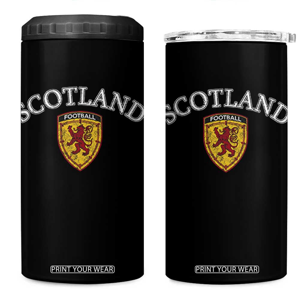 Scotland Soccer 4 in 1 Can Cooler Tumbler Scottish Rampant Lion Scotland Coat of Arms Banner Football Fan