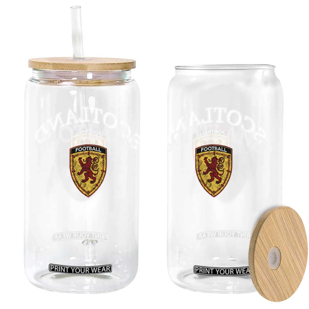 Scotland Soccer Glass Can Scottish Rampant Lion Scotland Coat of Arms Banner Football Fan