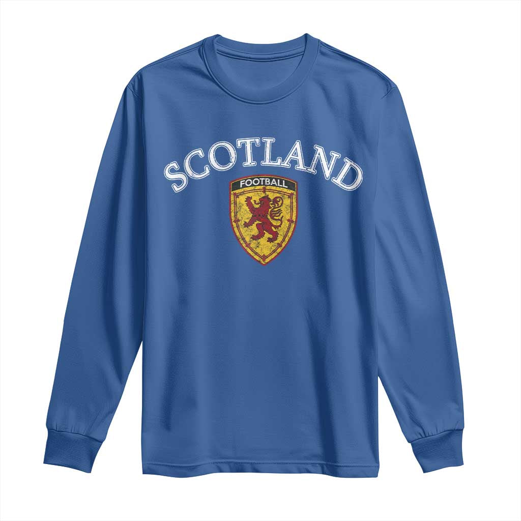 Scotland Soccer Long Sleeve Shirt Scottish Rampant Lion Scotland Coat of Arms Banner Football Fan