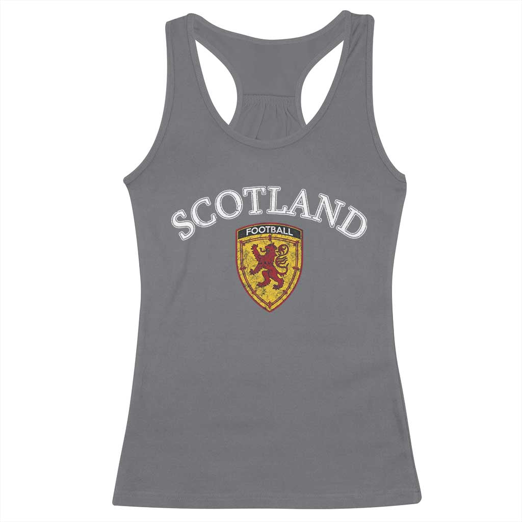 Scotland Soccer Racerback Tank Top Scottish Rampant Lion Scotland Coat of Arms Banner Football Fan
