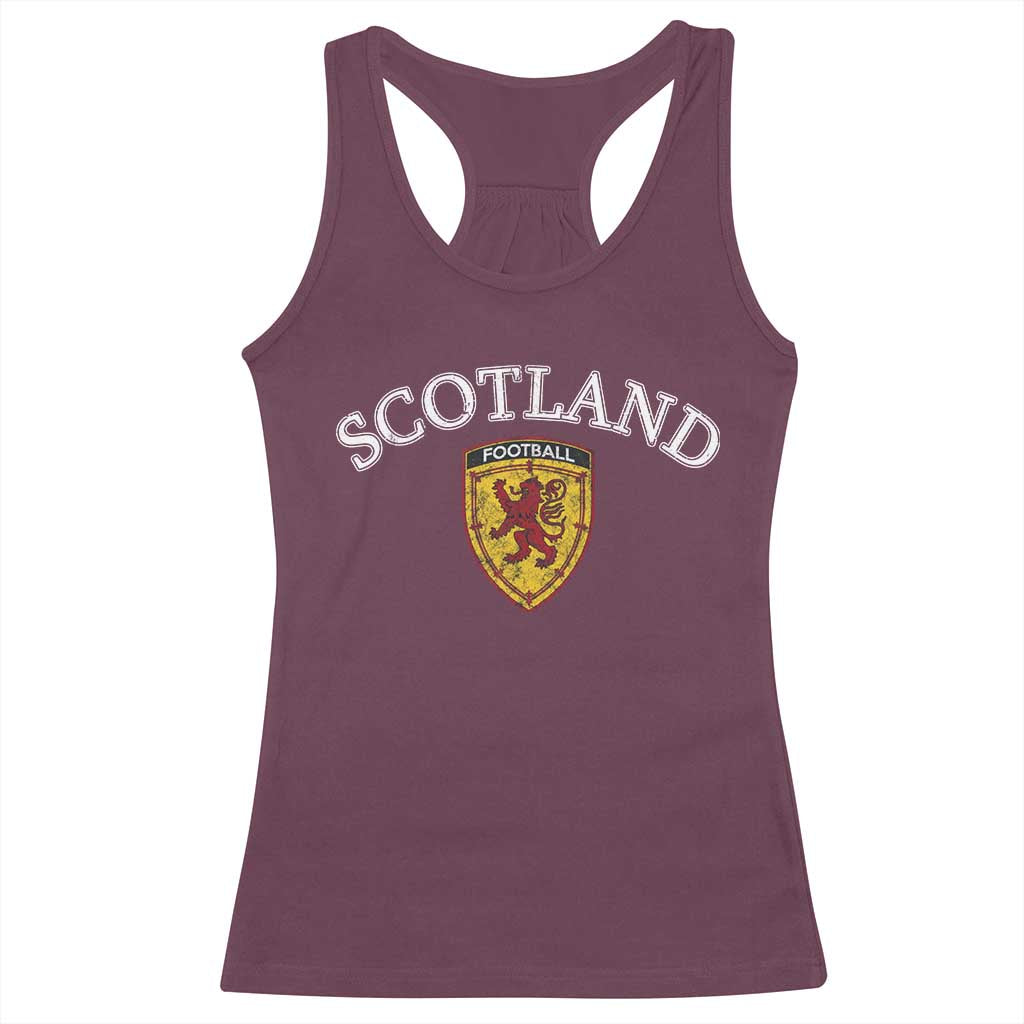 Scotland Soccer Racerback Tank Top Scottish Rampant Lion Scotland Coat of Arms Banner Football Fan