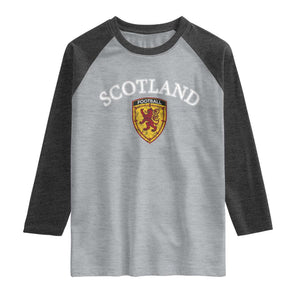 Scotland Soccer Raglan Shirt Scottish Rampant Lion Scotland Coat of Arms Banner Football Fan
