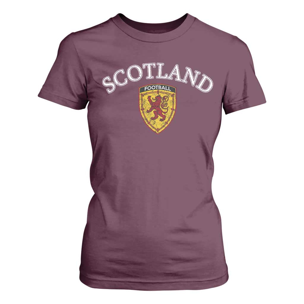 Scotland Soccer T Shirt For Women Scottish Rampant Lion Scotland Coat of Arms Banner Football Fan