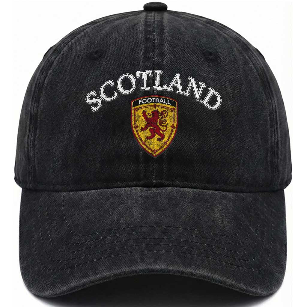 Scotland Soccer Washed Cotton Baseball Cap Scottish Rampant Lion Scotland Coat of Arms Banner Football Fan TS10 Print Your Wear