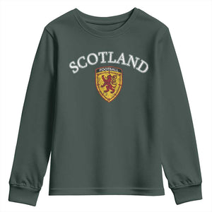 Scotland Soccer Youth Sweatshirt Scottish Rampant Lion Scotland Coat of Arms Banner Football Fan